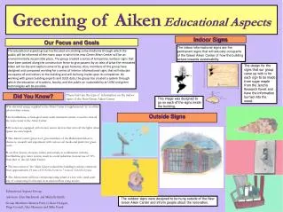 Greening of Aiken Educational Aspects