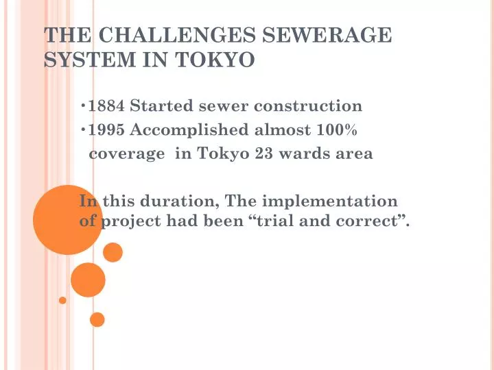 the challenges sewerage system in tokyo