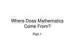 Where Does Mathematics Come From? - slide 1
