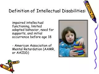 Definition of Intellectual Disabilities: