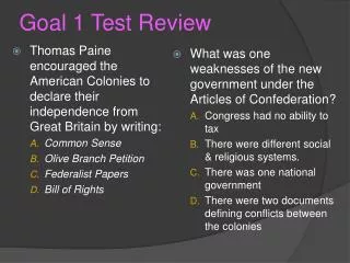 Goal 1 Test Review