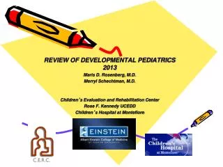 REVIEW OF DEVELOPMENTAL PEDIATRICS 2013 Maris D. Rosenberg, M.D. Merryl Schechtman, M.D.