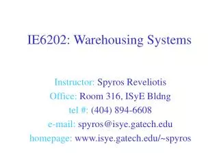 ie6202 warehousing systems