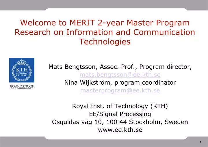 welcome to merit 2 year master program research on information and communication technologies