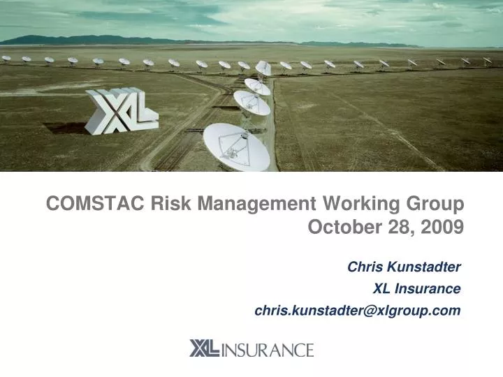 comstac risk management working group october 28 2009