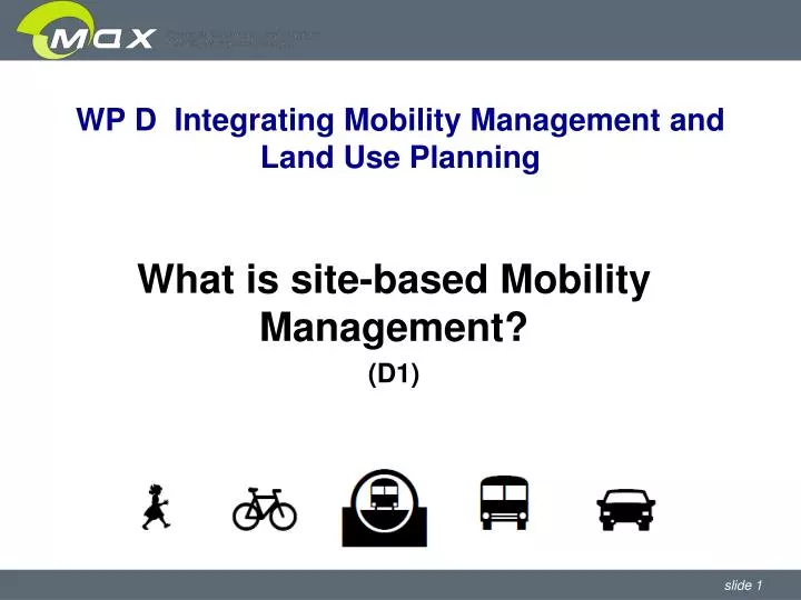 wp d integrating mobility management and land use planning