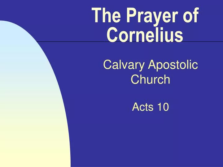 the prayer of cornelius