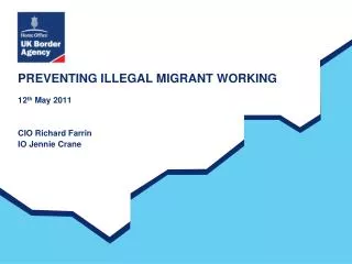 PREVENTING ILLEGAL MIGRANT WORKING
