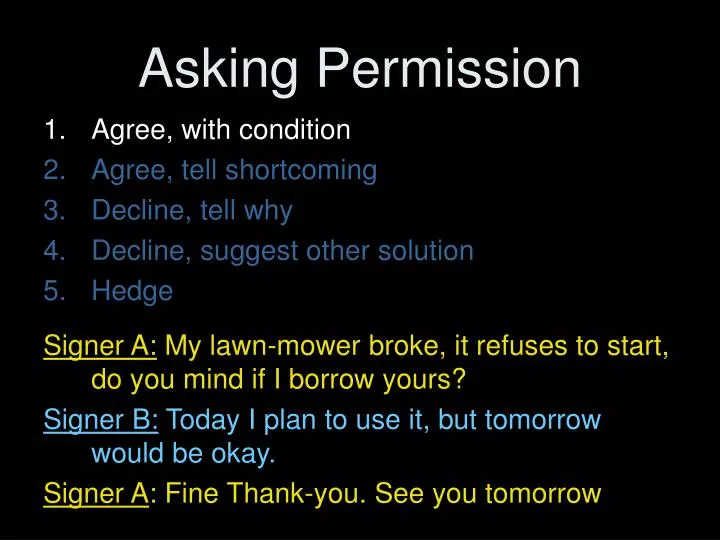 asking permission
