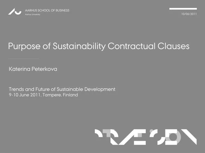 purpose of sustainability contractual clauses