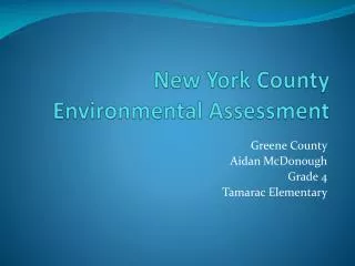 New York County Environmental Assessment