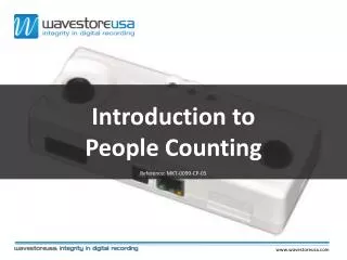 Introduction to People Counting Reference: MKT-0099-CP-05