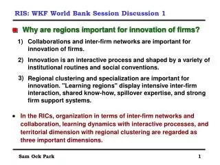RIS: WKF World Bank Session Discussion 1