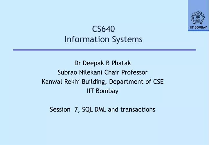 cs640 information systems