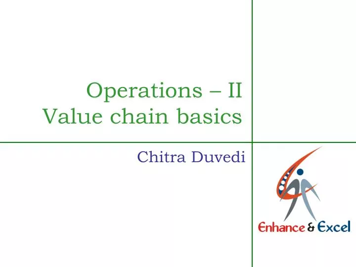 operations ii value chain basics