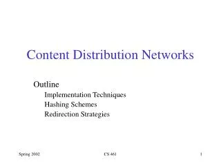 Content Distribution Networks