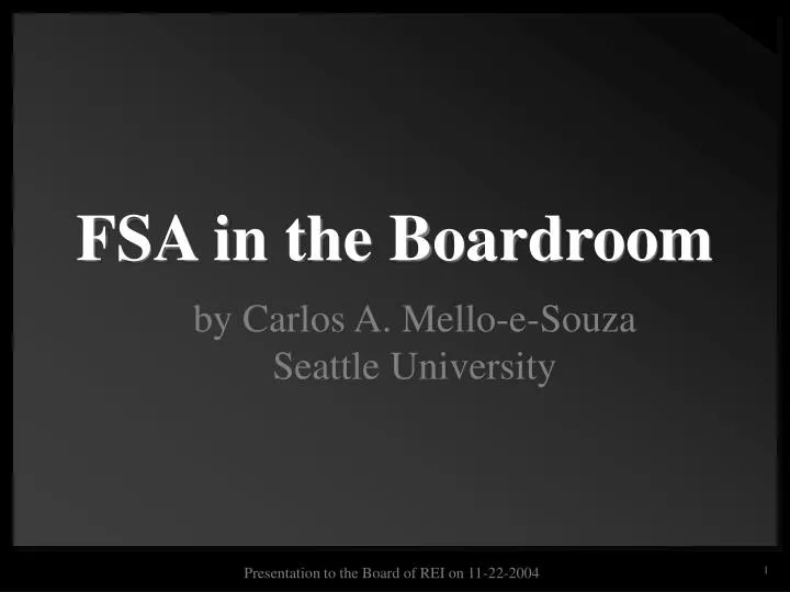 fsa in the boardroom