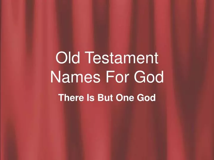 old testament names for god