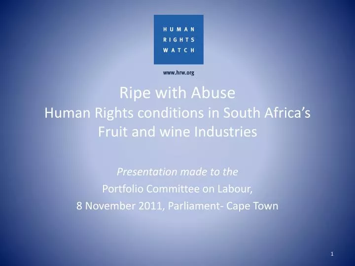 ripe with abuse human rights conditions in south africa s fruit and wine industries