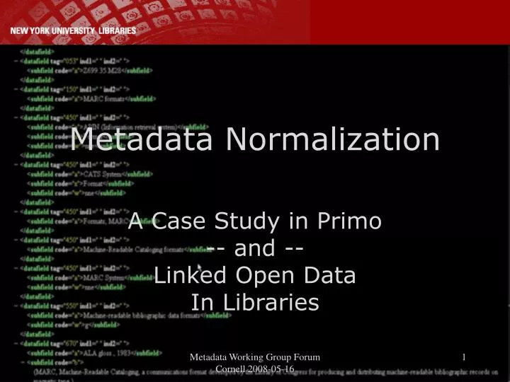 metadata normalization