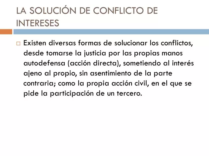 la soluci n de conflicto de intereses