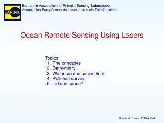 Ocean Remote Sensing Using Lasers