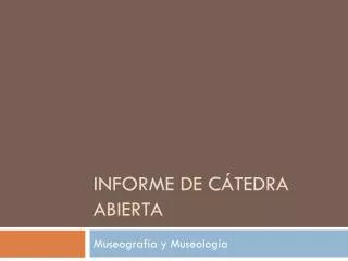 informe de c tedra abierta