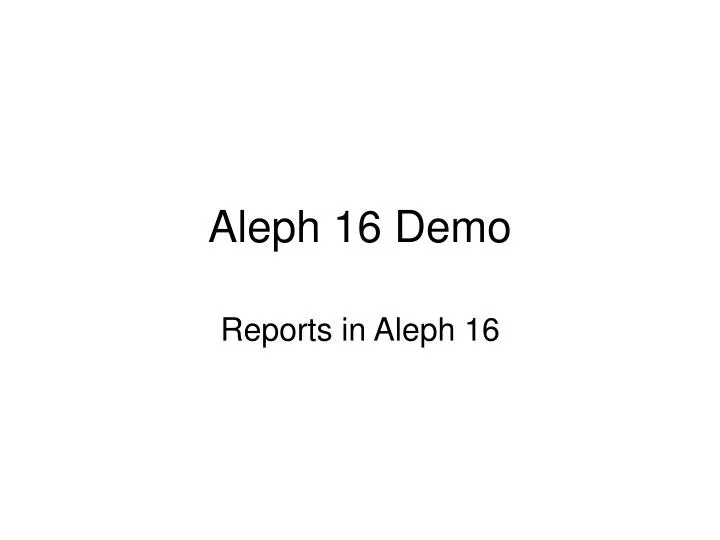 aleph 16 demo