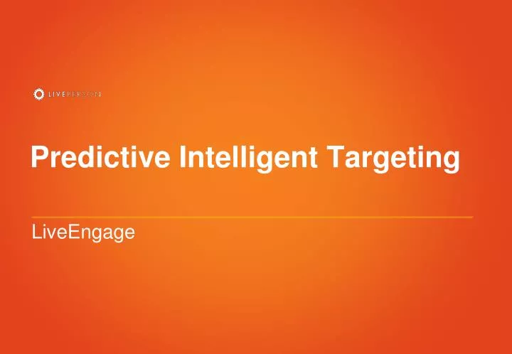 predictive intelligent targeting