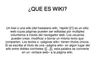 que es wiki