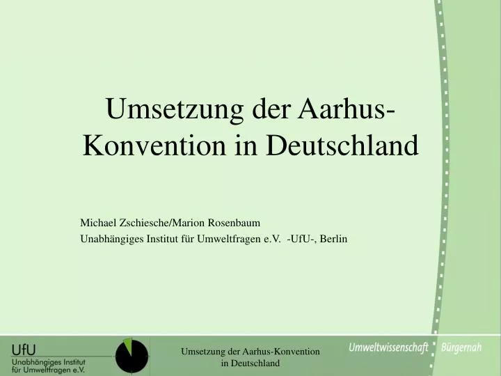 umsetzung der aarhus konvention in deutschland
