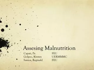 Assesing Malnutrition