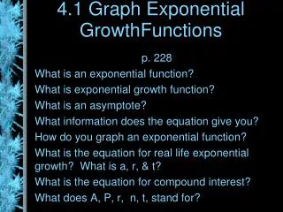 4.1 Graph Exponential GrowthFunctions