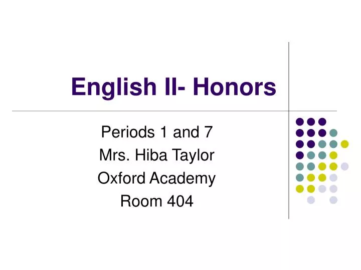 english ii honors
