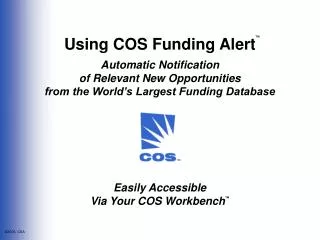 Using COS Funding Alert