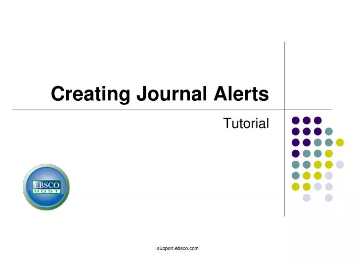 creating journal alerts