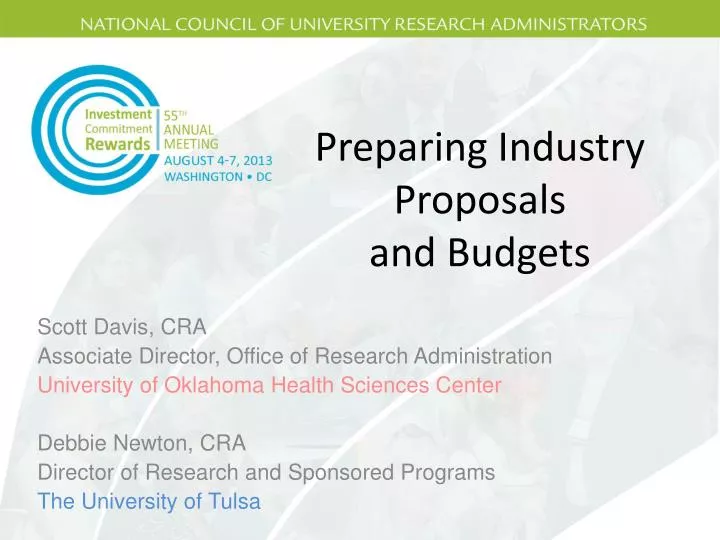 preparing industry proposals and budgets