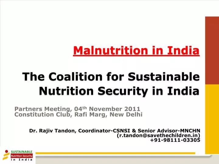 malnutrition in india the coalition for sustainable nutrition security in india