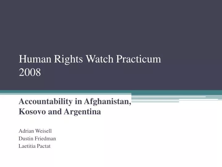 human rights watch practicum 2008