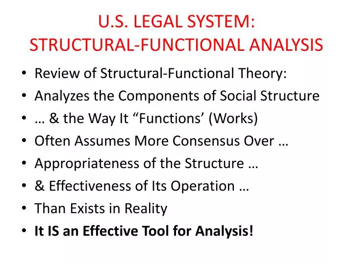u s legal system structural functional analysis