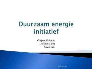 duurzaam energie initiatief