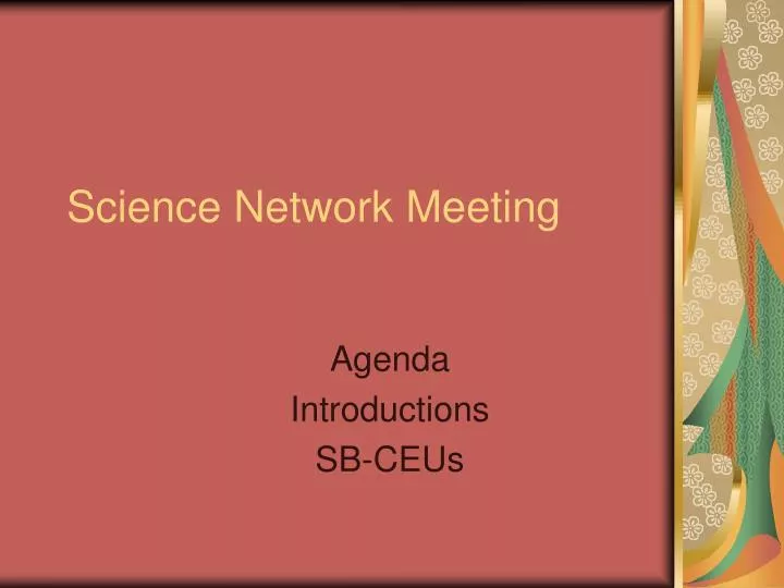 science network meeting