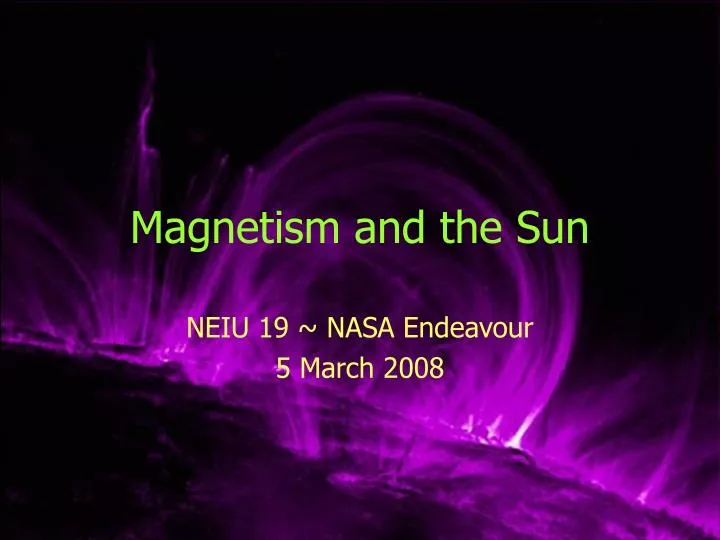magnetism and the sun