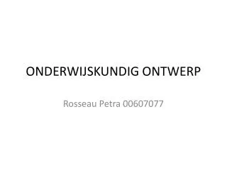 onderwijskundig ontwerp