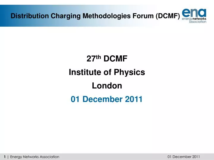 distribution charging methodologies forum dcmf