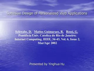 Cohesive Design of Personalized Web Applications