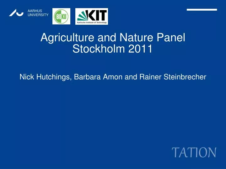 agriculture and nature panel stockholm 2011