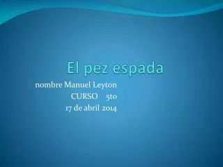 el pez espada