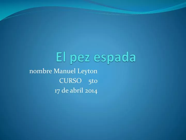 el pez espada