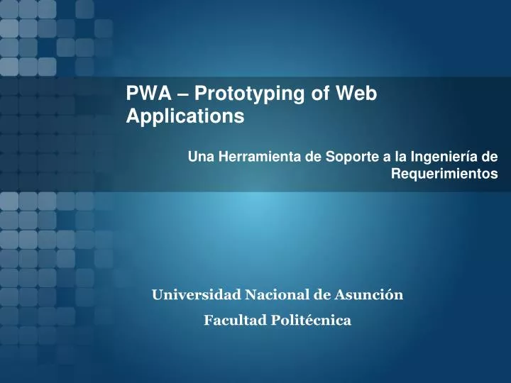 pwa prototyping of web applications